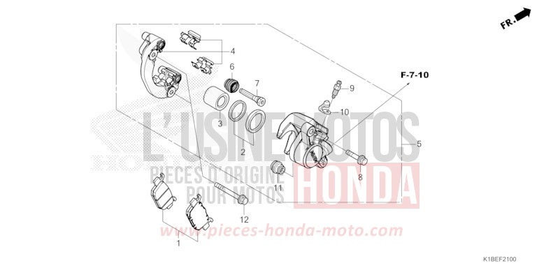 HINTERRAD-BREMSSATTEL von Forza 350 MAT PEARL PACIFIC BLUE (PB397) von 2023